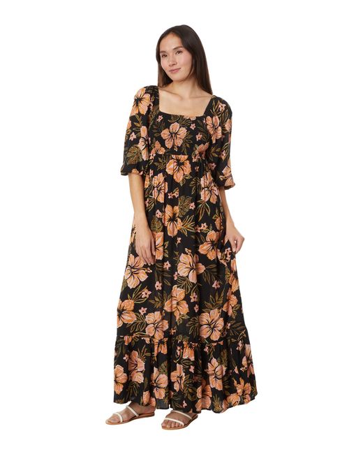 in Lyst Full Billabong Maxi Dress | Black Bloom