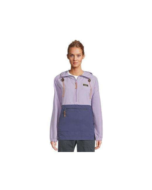 L.L. Bean Blue Mountain Classic Anorak Color Block Jacket French Lilac/Dark Twilight, Nylon