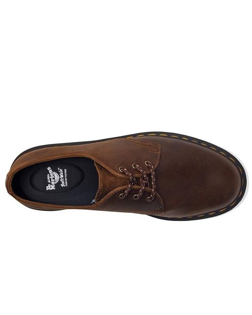 Dr. Martens Brown 1461 Slip Resistant Oxford Shoes (Dark Tan) Lace-Up Boots