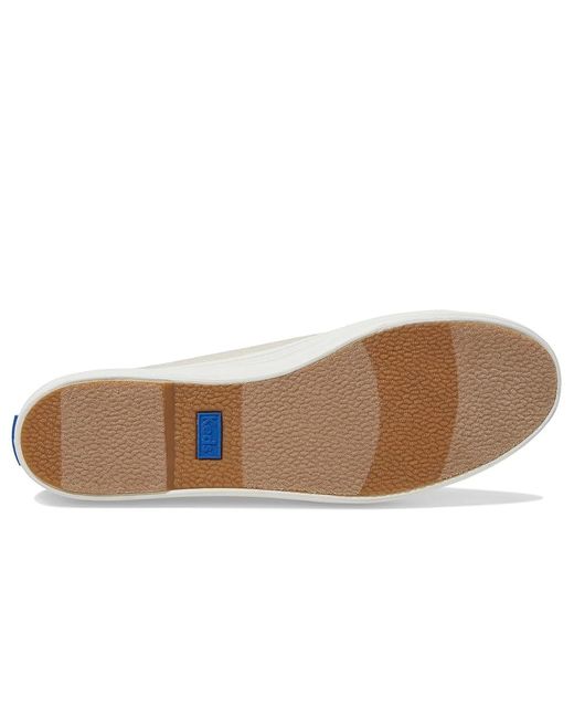 Keds White Triple Kick Canvas ( Metallic Textile) Lace Up Casual Shoes