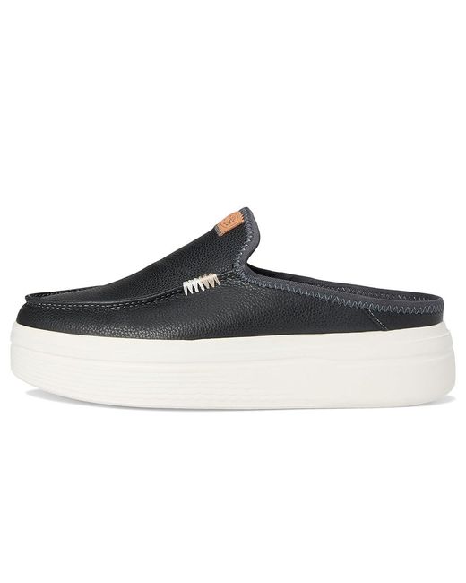 HeyDude Black Austin Lift Leather Shoes