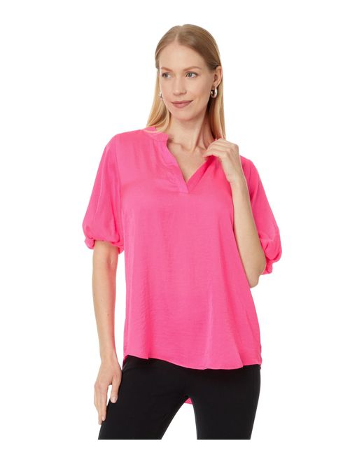 Vince Camuto Pink 1/4 Puff Sleeve Blouse