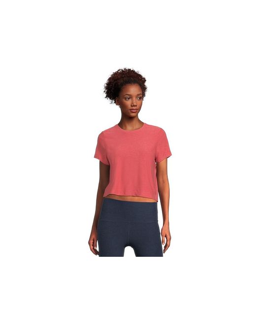 Beyond Yoga Red Featherweight Supreme Cropped T-Shirts Clothing, Elastane/Polyester