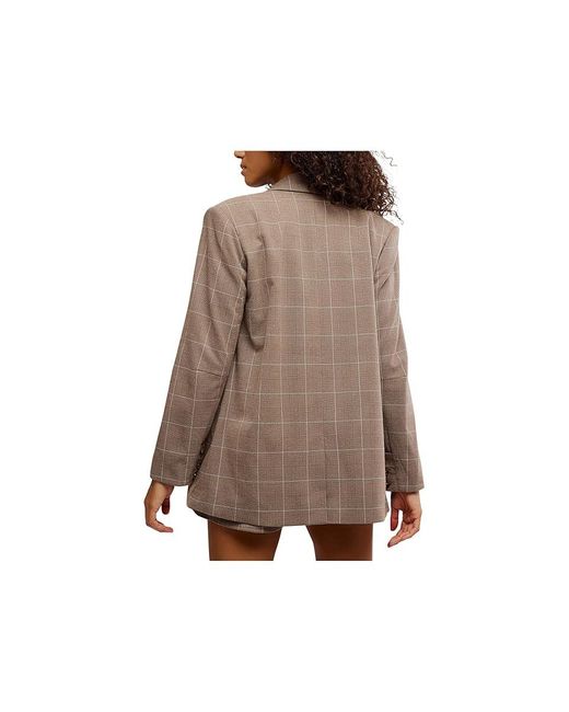 Free People Black Paper Cut Blazer Pinstrip Coat Xl 16) Elastane/Polyester/Viscose