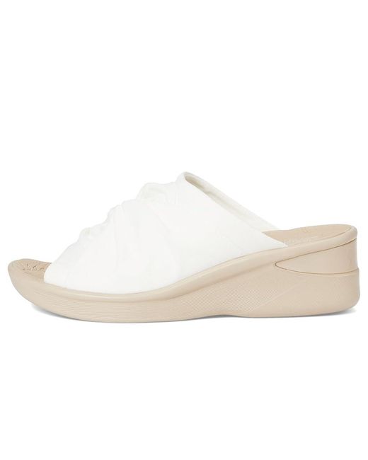 LifeStride White Smile 3 Slides Sandals 7 W (C) Textile
