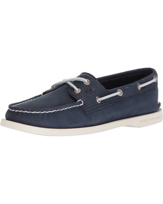 Sperry Top-Sider Leather 2-eyelet Boat Shoe in Navy Leather (Blue ...