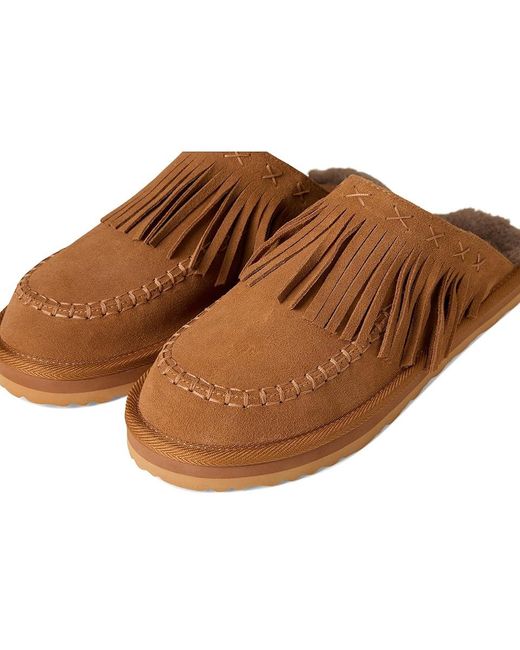 Free People Brown Fallon Fringe Mules Boots