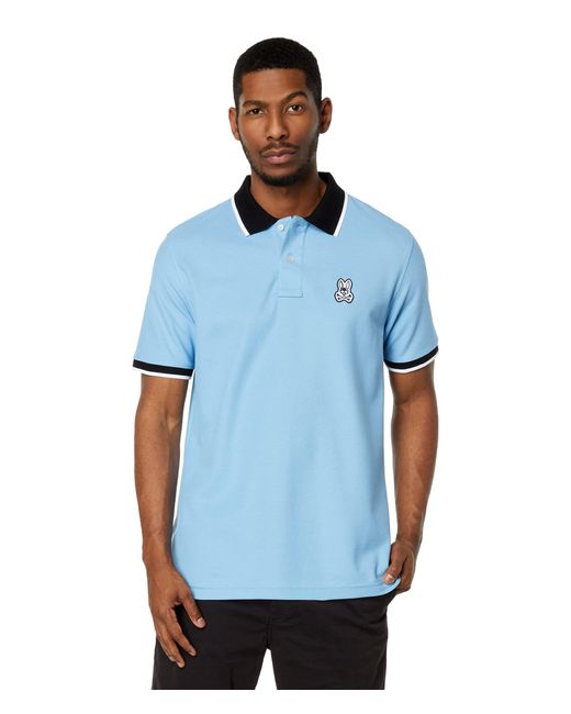 Psycho Bunny Serge Pique Fashion Polo in Blue for Men | Lyst