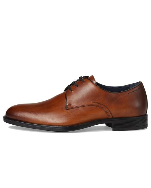 Johnston & Murphy Brown Flynch Plain Toe Lace Up Wing Tip Shoes, Leather for men