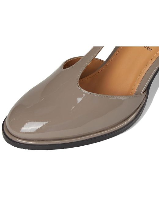 Johnston & Murphy Gray Amy T-Strap Pumps Wedge Shoes, Leather