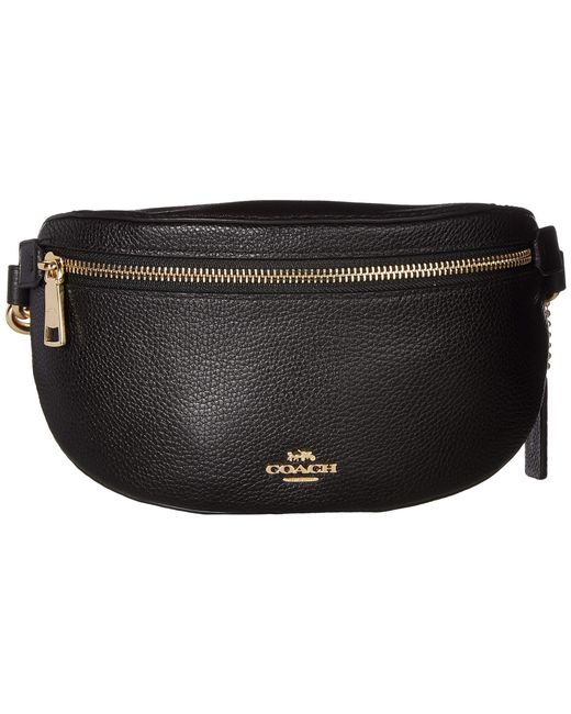 COACH Polished Pebble Belt Bag in Black | Lyst