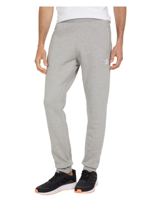 adidas Originals Cotton Essentials Pants in Gray for Men - Lyst