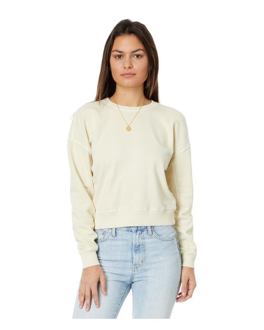 Madewell White Heathered Raglan Sweatshirt