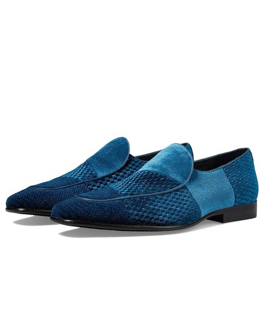 Stacy Adams Blue Shapshaw Velour Slip-On Loafer () Lace Up Wing Tip Shoes for men