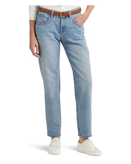 Lauren by Ralph Lauren Blue Petite Relaxed Tapered Ankle Jeans