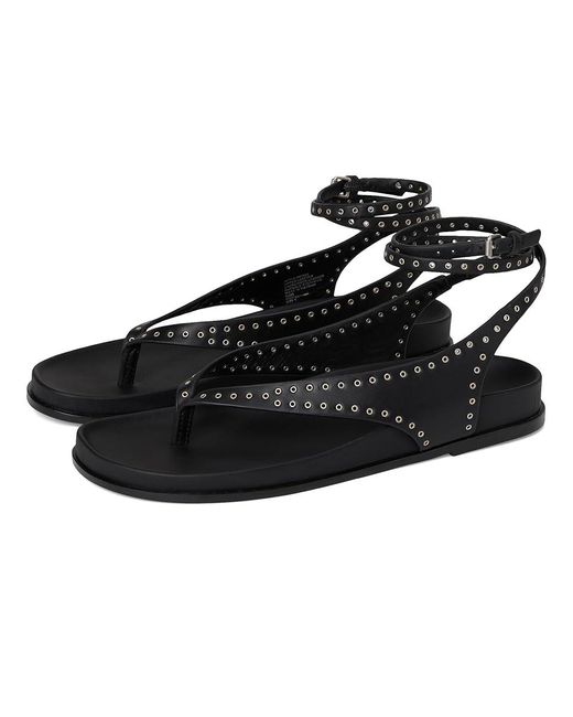 Madewell Black Millie Thong Lace Up Sandals