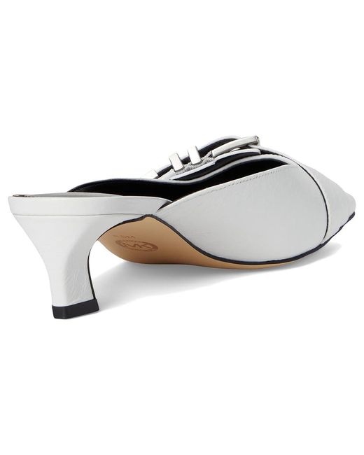 MICHAEL Michael Kors White Darrington Kitten Mule High Heels, Leather/Rubber