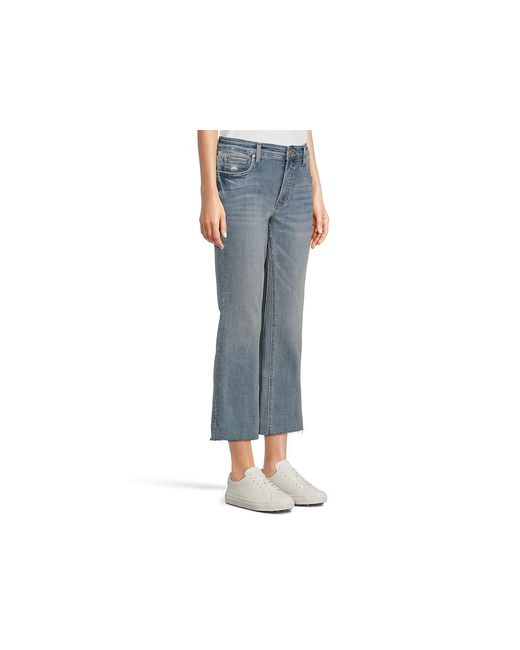 Kut From The Kloth Black Petite Kelsey High Rise Fab Ab Ankle Flare-Nset Leg Jeans, Cotton/Denim/Polyester