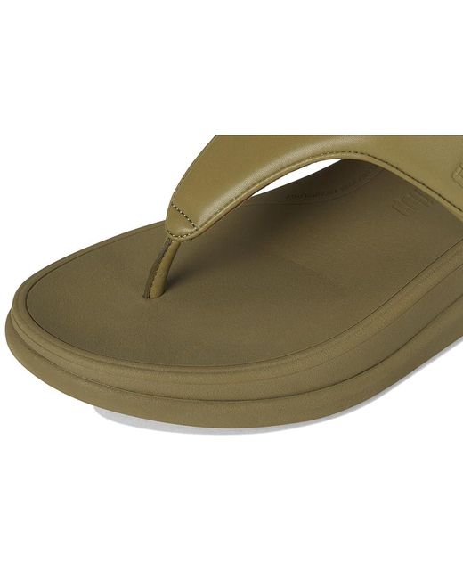 Fitflop Green F-Mode Go Adjustable Flatform Toe-Post Sandals Wedge Shoes 5 M (B) Faux Leather