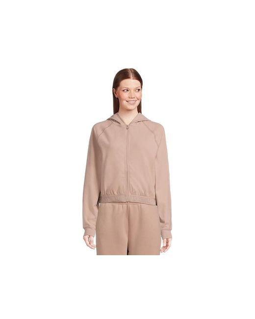 Ugg Pink Aubrie Zip Hoodie Sweatshirt, Elastane/Polyester