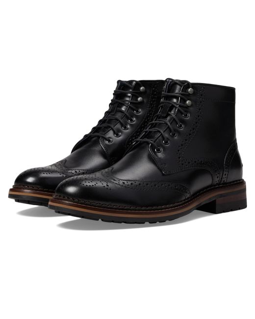 Johnston & Murphy Connelly Wing Tip Boot in Black for Men | Lyst