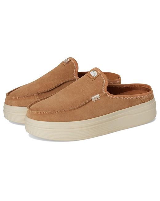 HeyDude Natural Austin Lift Classic Shoes, Suede