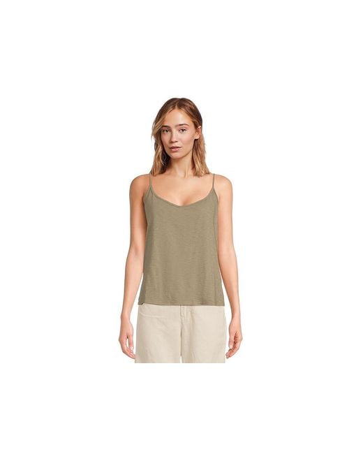 Michael Stars Blue Jaden V-Neck Tank Top Clothing (Us 0-12) Cotton