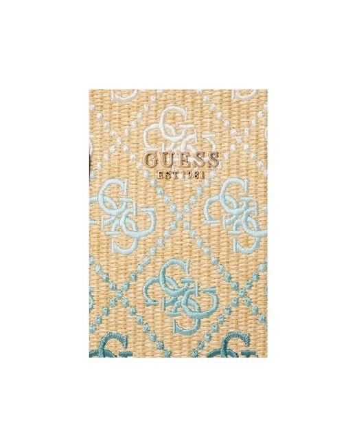 Guess Black Silvana 2 Compartment Tote Tote Handbags, Raffia