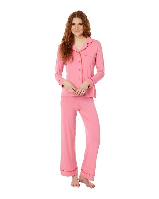 Cosabella Pink Amore Petite Long Sleeve Top Pant Pajama Set