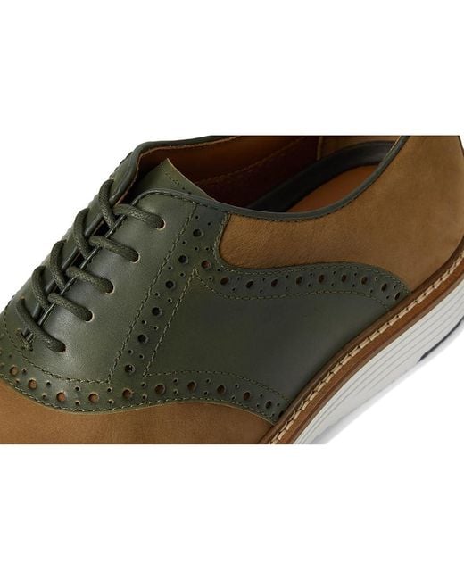 Johnston & Murphy Brown Upton Saddle Slip On Shoes Snuff Nubuck/ Full Grain 9.5 M (D) Leather for men