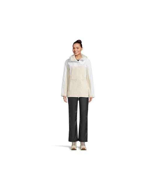 Columbia White Hikebound Ii Long Jacket Coat Chalk/ Nylon