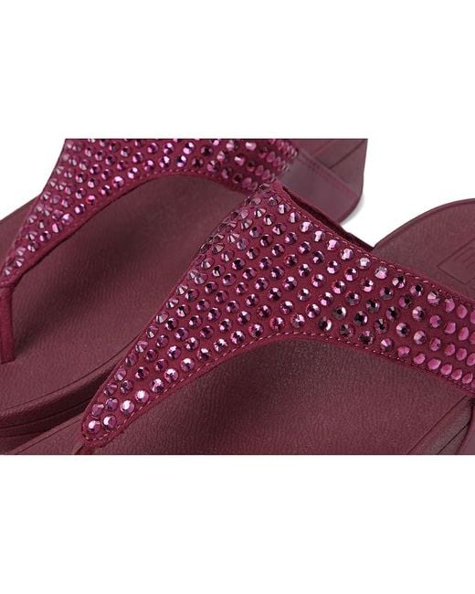 Fitflop Purple Lulu Maxi-Crystal Toe-Post Sandals Wedge Shoes 5 M (B) Synthetic