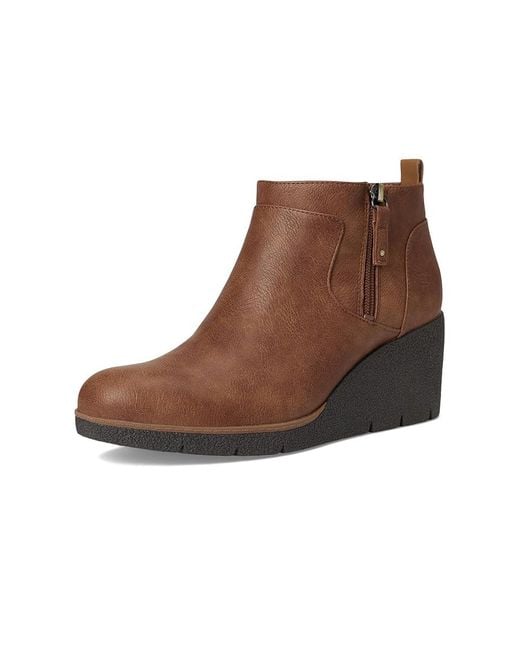 Dr. Scholls Brown Bianca Zip Short Boots Boots, Faux Leather