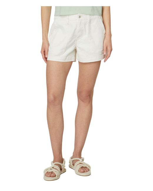AG Jeans White Analeigh High Rise Utility Shorts