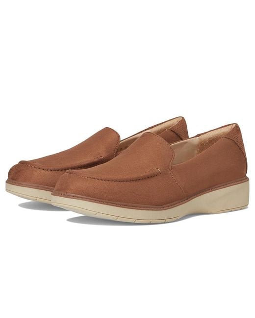 Dr. Scholls Brown Calm Down Loafer/Moc Shoes Flat Shoes, Microfiber