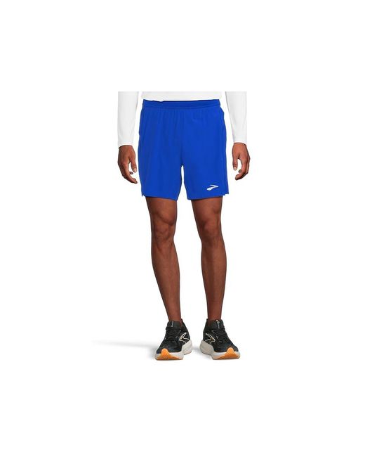 Brooks Blue Journey 7 2-In-1 Shorts Shorts, Polyester/Spandex for men