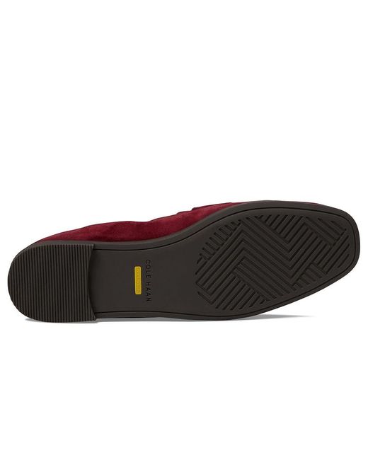 Cole Haan Red Trinnie Soft Loafers ( Cherry Suede) Flat Shoes