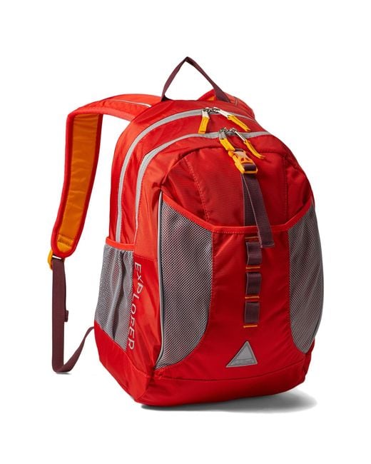 L.L. Bean Red Kids Bean's Explorer Backpack Color-blocked Iii