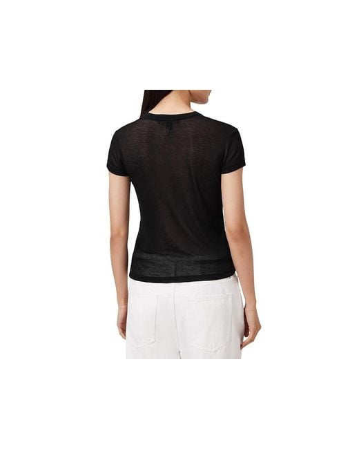 AllSaints Black June T-Shirts Clothing, Modal