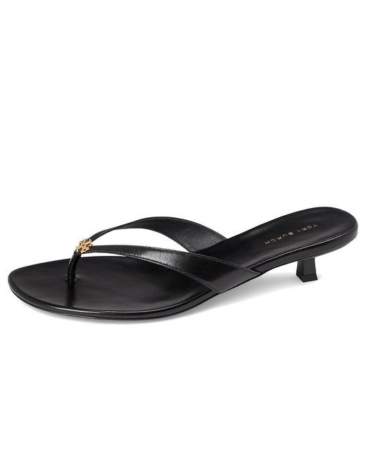 Tory Burch Black Capri Low Heel Sandal 35Mm Sandals Perfect/ Leather