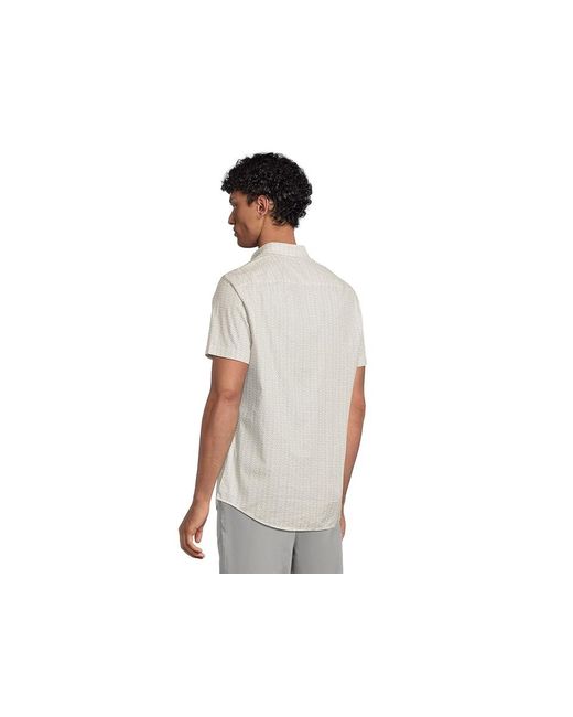 ARMANI EXCHANGE Black Micro Print Stretch Cotton Short Sleeve Shirt T Shirt Circle Ax Logo, Cotton/Elastane for men