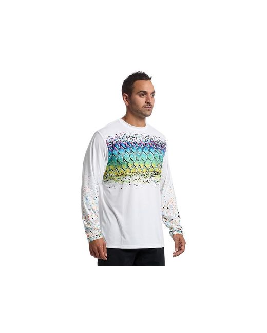 Columbia Orange Terminal Tackle Pfg X Bentley Long Sleeve Clothing/Pfg Bentley Tarpon Scales, Polyester for men