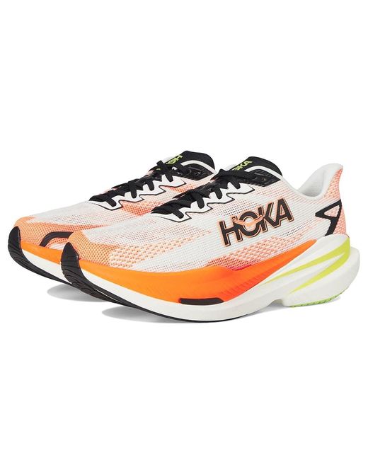 Hoka One One Black Mach X 3 Running Shoes/Neon Tangerine 7 D for men