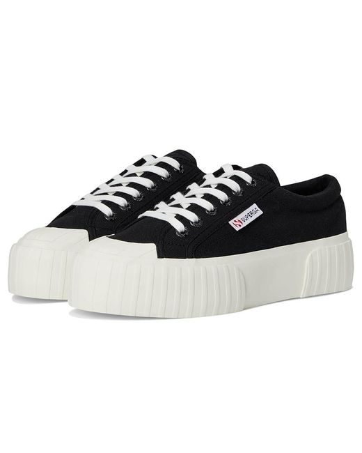 Superga Black 2631 Stripe Platform Shoes/ Avorio Eu 38 (Us 6
