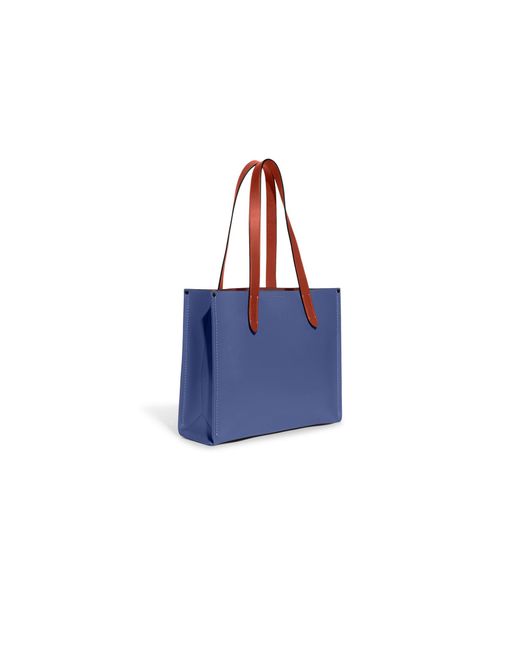 COACH Blue Relay Tote 34 In Pebble Leather for men