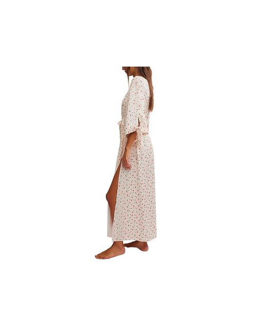 Free People Black First Blush Robe Pajama Sets, Fleece/Polyester