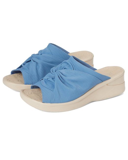 LifeStride Blue Smile 3 Slides Sandals 9.5 M (B) Textile