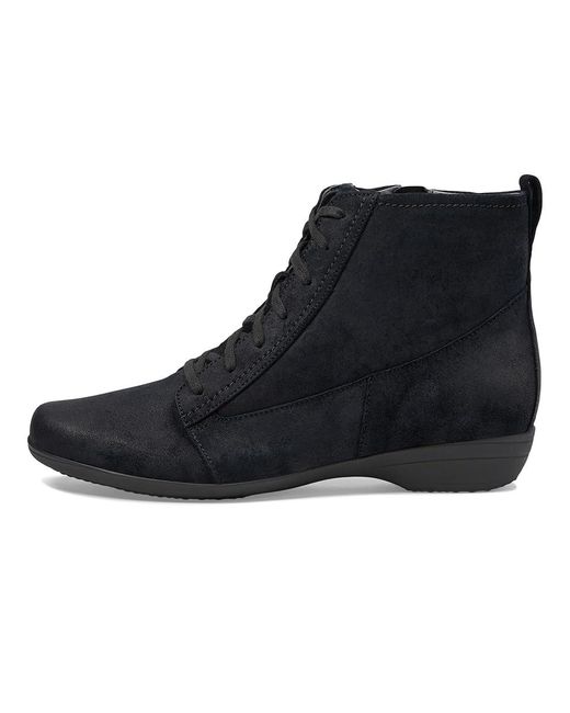 Dansko Black Fergie ( Burnished Suede) Flat Shoes