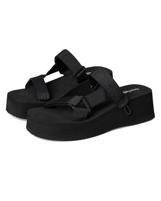 Seychelles Black Skip To Me Wedge Shoes, Synthetic