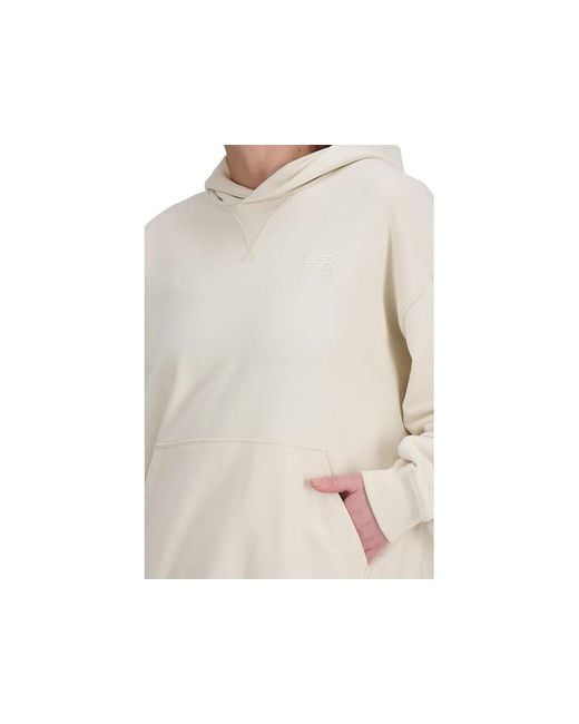 New Balance White Athletics French Terry Hoodie (Linen) Clothing